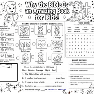 why the Bible is an amazing book for kids worksheet
