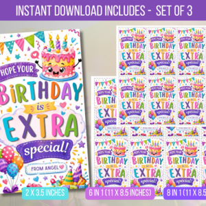 EDITABLE Thanks for Making My Birthday Extra Special Birthday Tag
