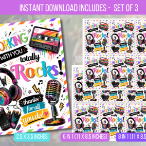 EDITABLE You Totally Rock Thank You Tags, Teacher Nurse Staff Appreciation,