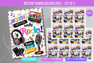 EDITABLE You Totally Rock Thank You Tags II