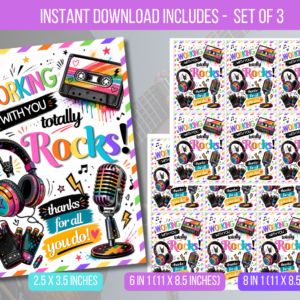 EDITABLE You Totally Rock Thank You Tags, Teacher Nurse Staff Appreciation