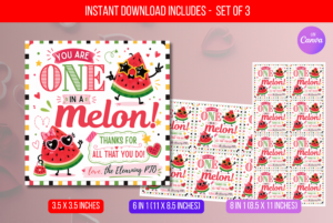 EDITABLE One in a Melon Gift Tag II