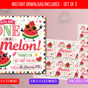 EDITABLE One in a Melon Gift Tag II