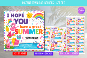 EDITABLE Cool Summer End of School Year Tags