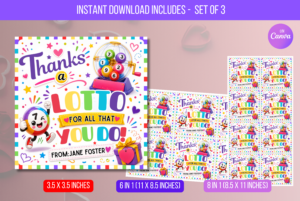 EDITABLE Thanks A Lotto Appreciation Gift Tag II
