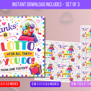 EDITABLE Thanks A Lotto Appreciation Gift Tag Template