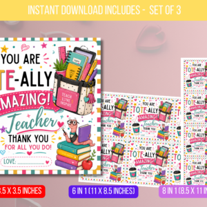 EDITABLE Tote-ally Amazing Tag, Teacher Gift Tag