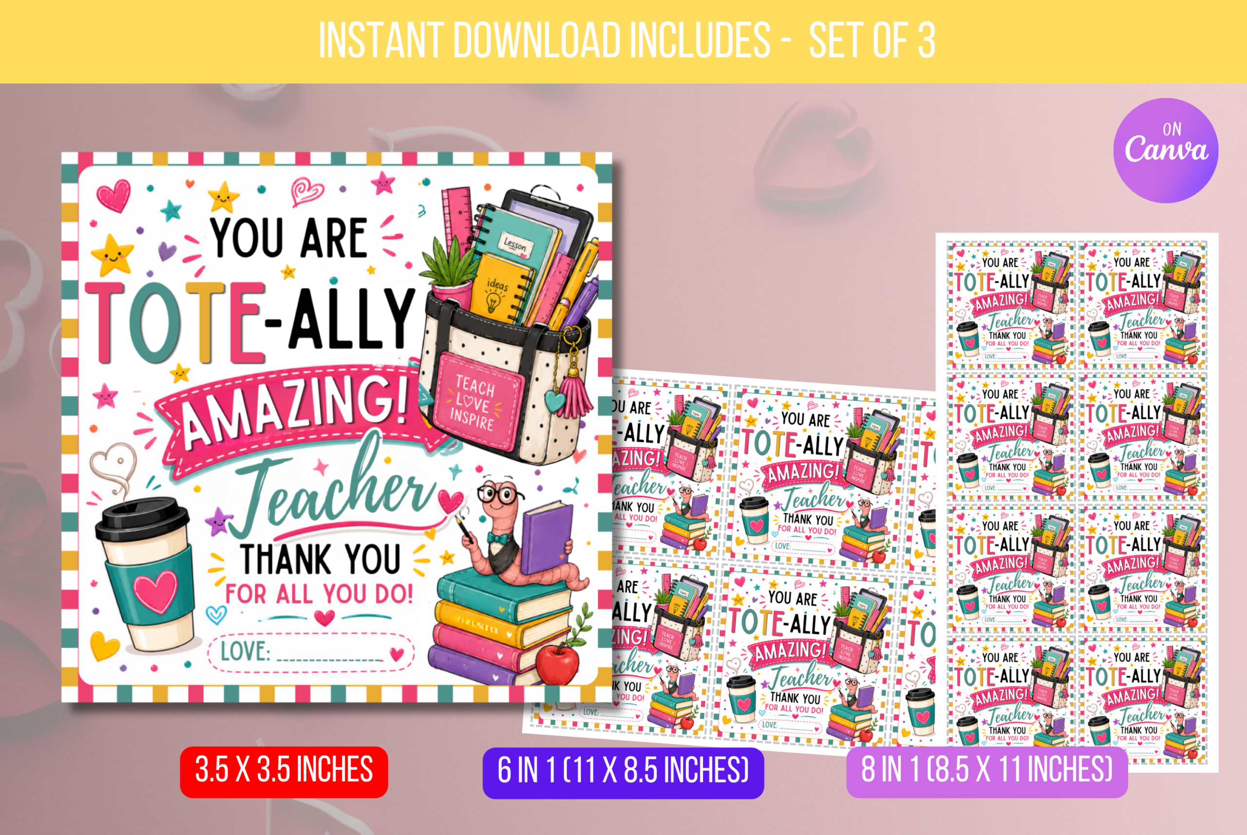 EDITABLE Tote-ally Amazing Tag, Teacher Gift Tag