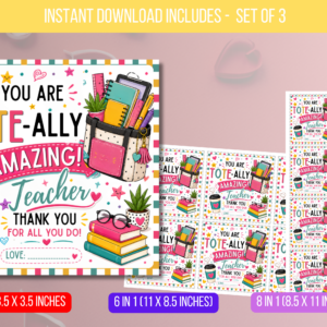 EDITABLE Tote-ally Amazing Tag, Teacher Gift Tag