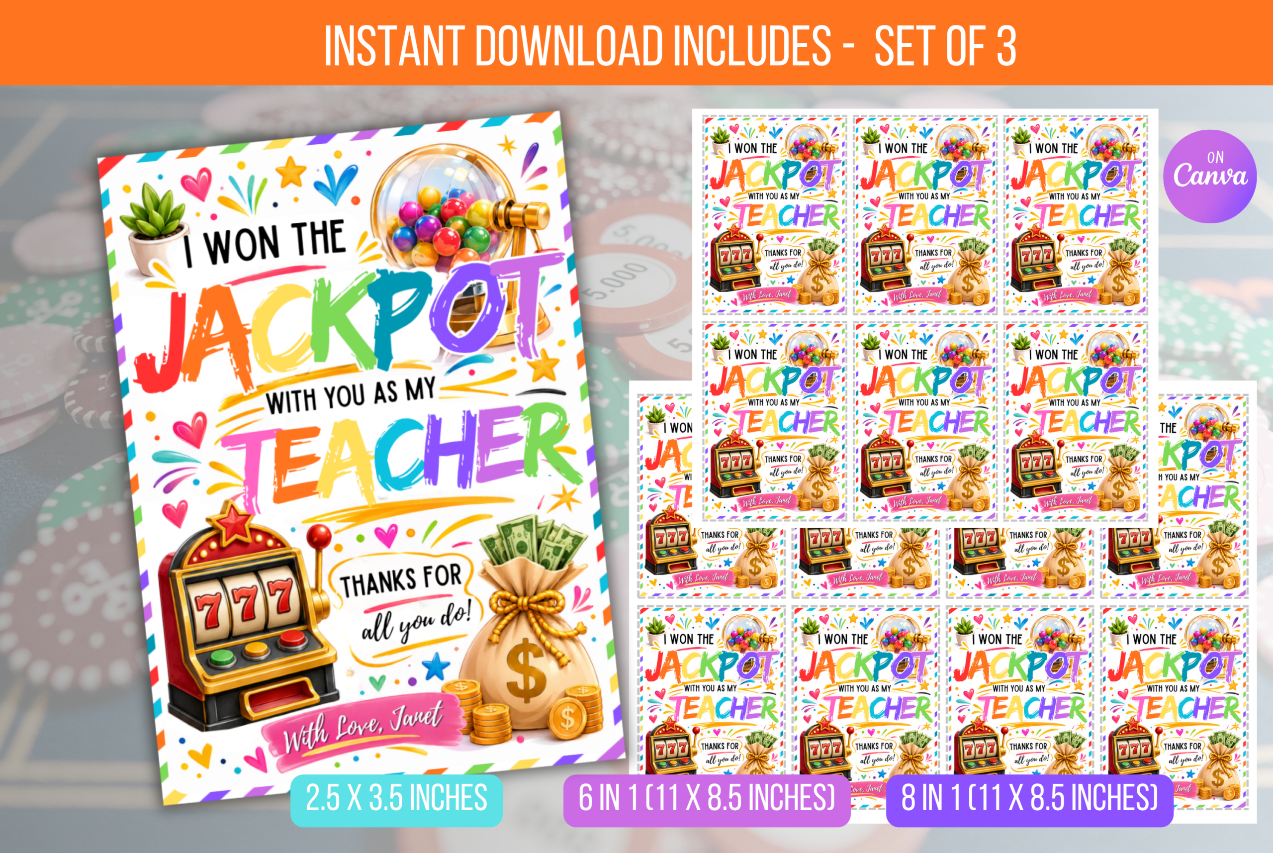 EDITABLE I Won the Jackpot Tag II