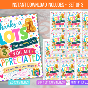 EDITABLE Thanks A Lotto Appreciation Gift Tag