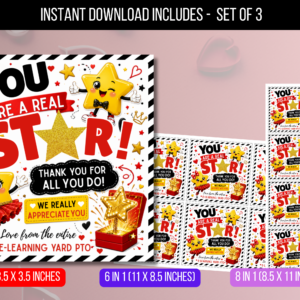 EDITABLE You Are A Star, Teacher Appreciation Week