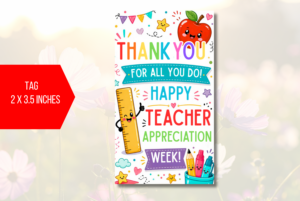 EDITABLE Thank You Teacher Appreciation Tags