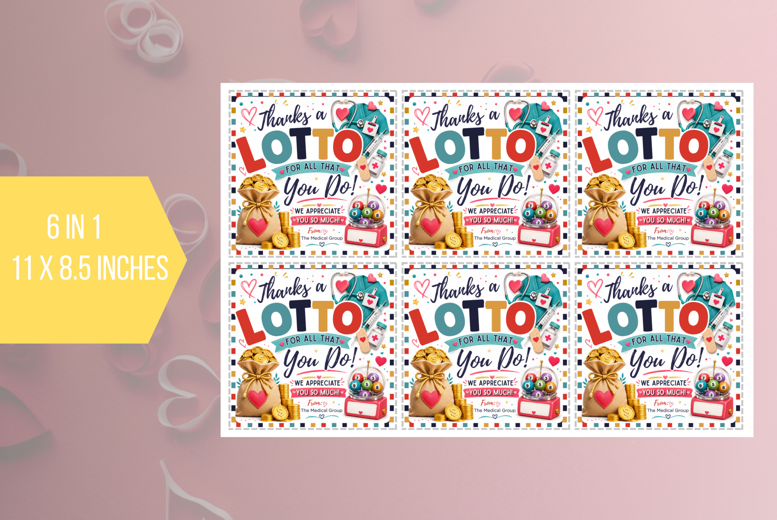 EDITABLE Nurse Thanks A Lotto Appreciation Gift Tag Template