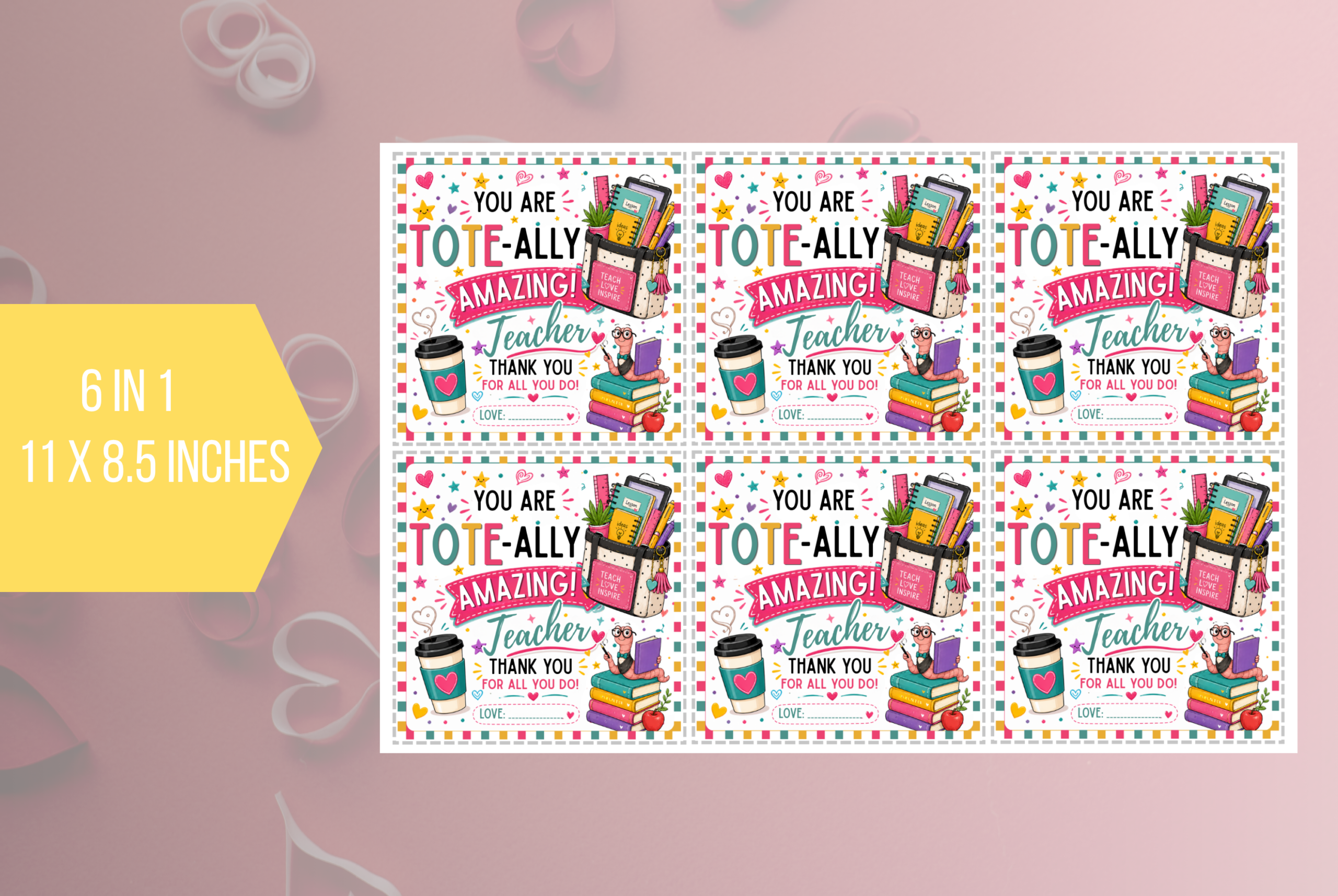 EDITABLE Tote-ally Amazing Tag, Teacher Gift Tag