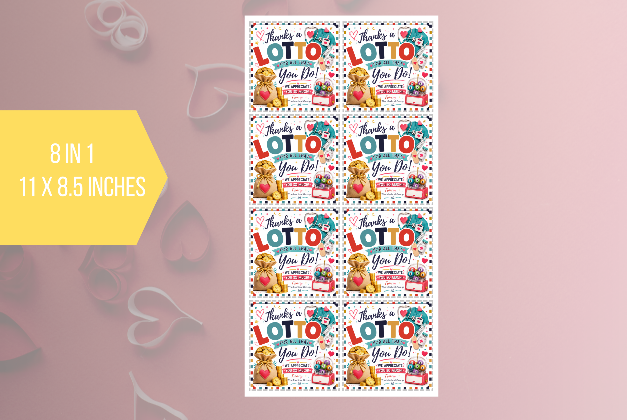 EDITABLE Nurse Thanks A Lotto Appreciation Gift Tag Template