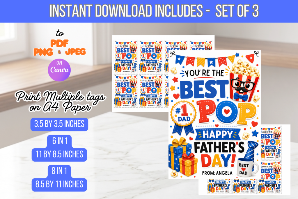 You're the best pop Fathers day tag mockup