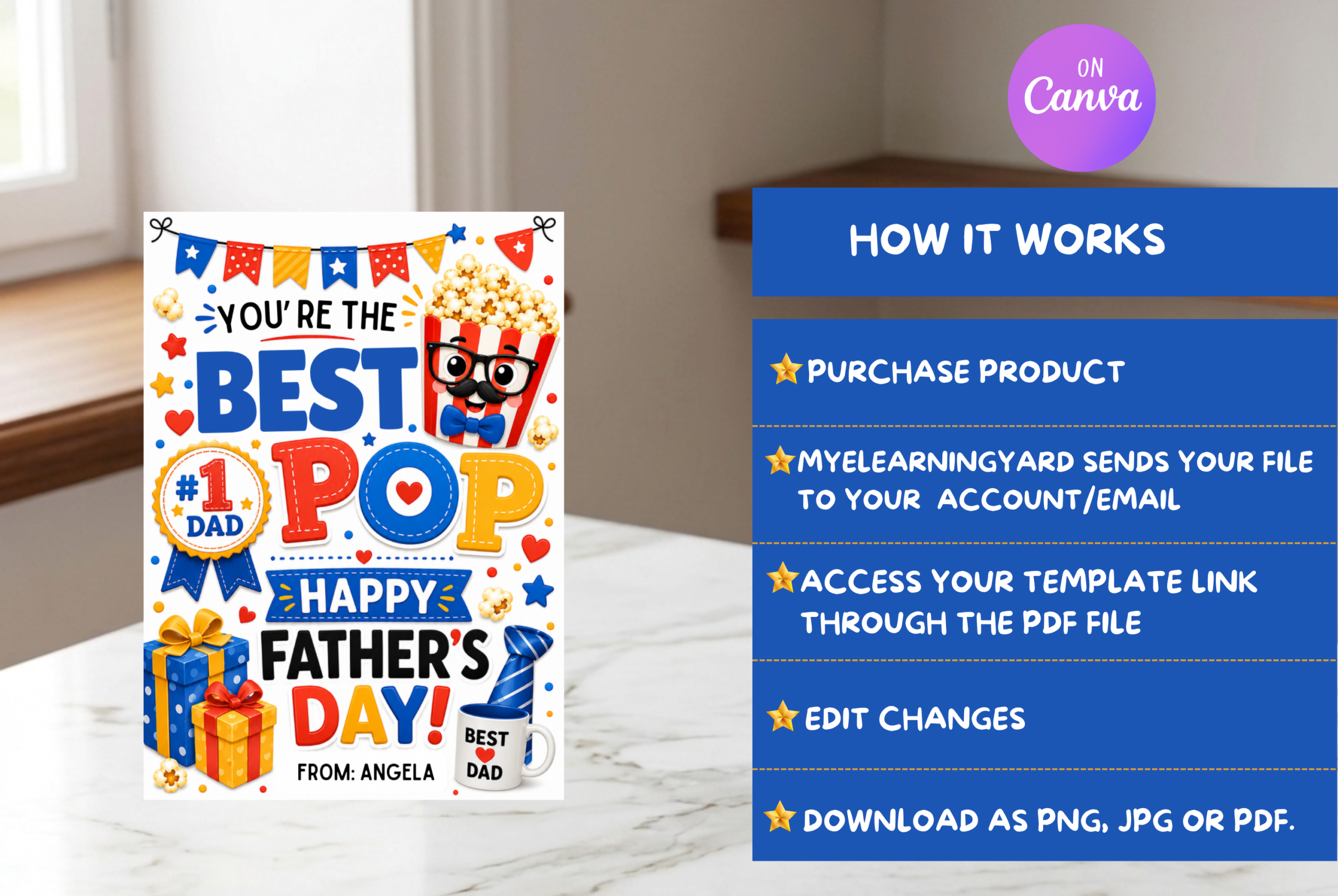You're the best pop Fathers day tag mockup