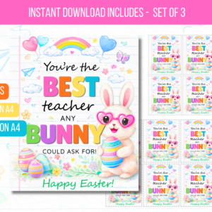 EDITABLE Best Teacher Any Bunny Could Ask For Gift Tag