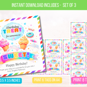 EDITABLE Birthday Treat Tags