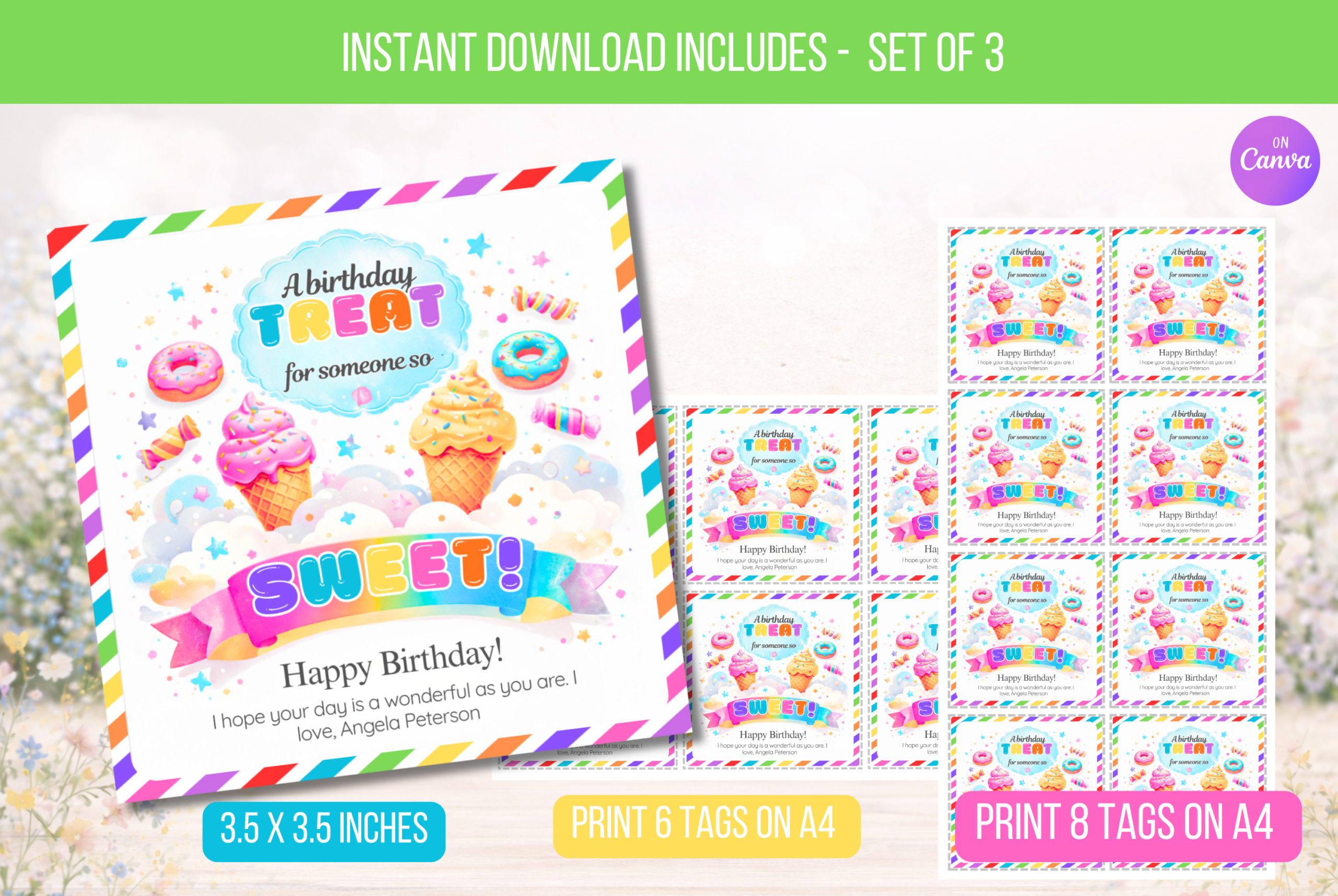 EDITABLE Birthday Treat Tags