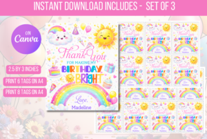 EDITABLE Birthday Bright Tag