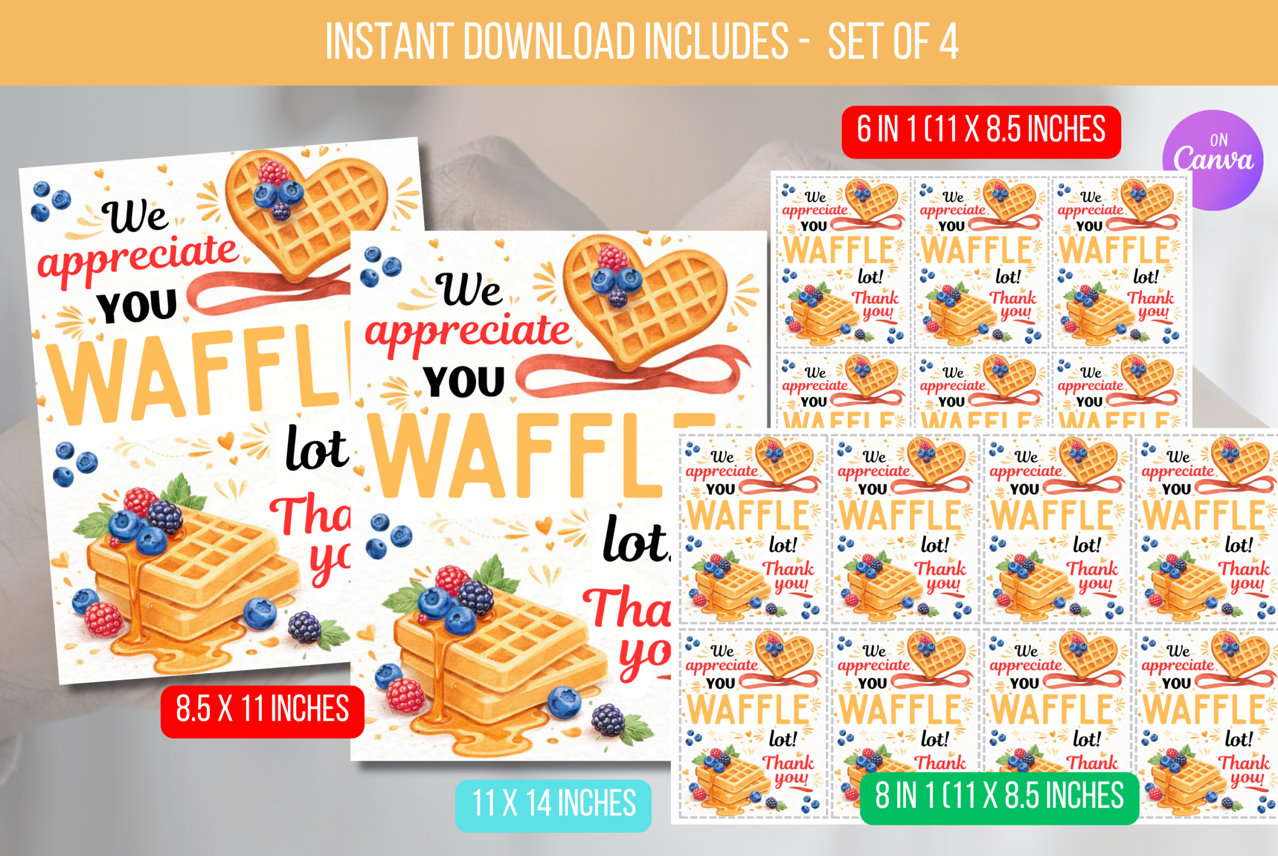 EDITABLE We Appreciate You a Waffle Lot, Teacher Staff Employee