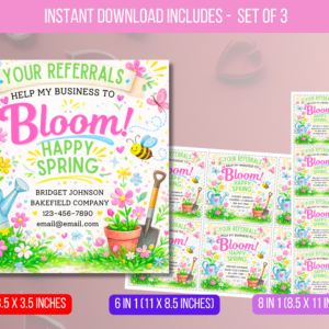 EDITABLE Your Referrals make my business BLOOM