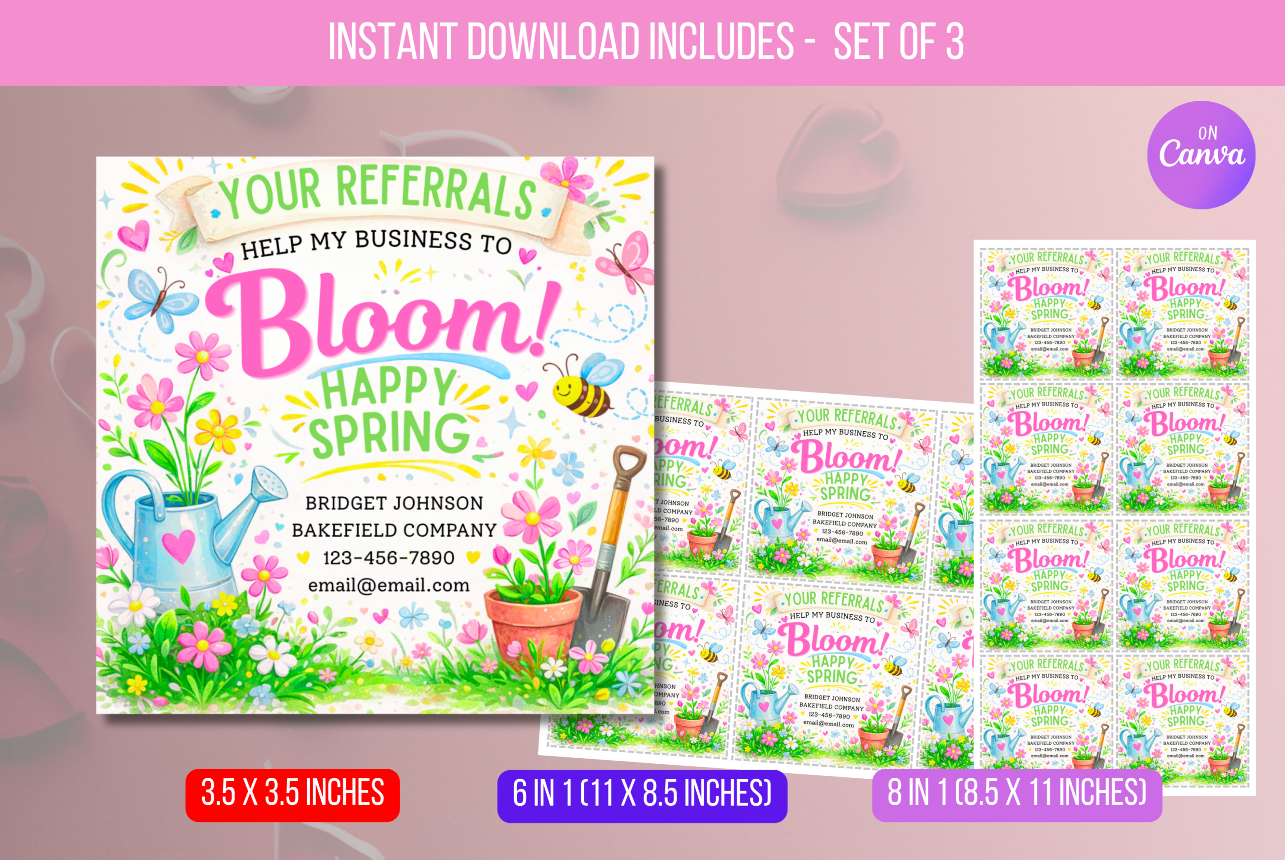 EDITABLE Your Referrals make my business BLOOM