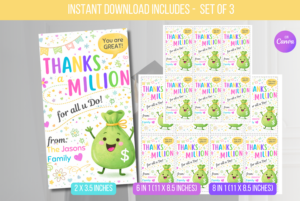 EDITABLE Thanks a Million for All You Do Tag