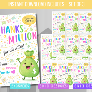 EDITABLE Thanks a Million for All You Do Tags