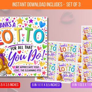 EDITABLE Thanks A Lotto Appreciation Gift Tag