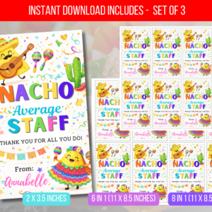 EDITABLE Nacho Average Gift Tag, Nachos Holiday Gift Tag