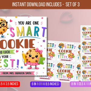EDITABLE You're One Smart Cookie Treat Tag