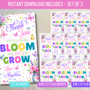 EDITABLE Thanks For Helping Me Bloom And Grow Appreciation Sign