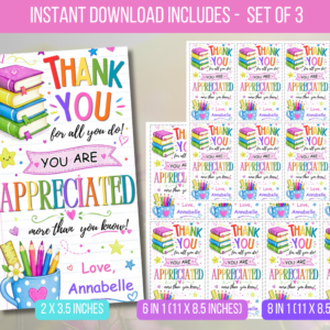 EDITABLE Thank You for All You Do Tag, Thank You Tags