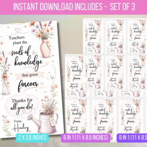 EDITABLE Seeds of Knowledge Teacher Appreciation Tag