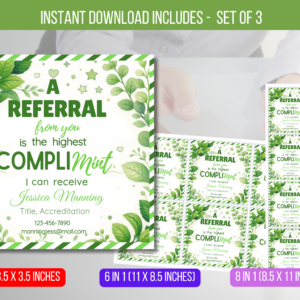 EDITABLE Referrals From You is a Compli-Mint