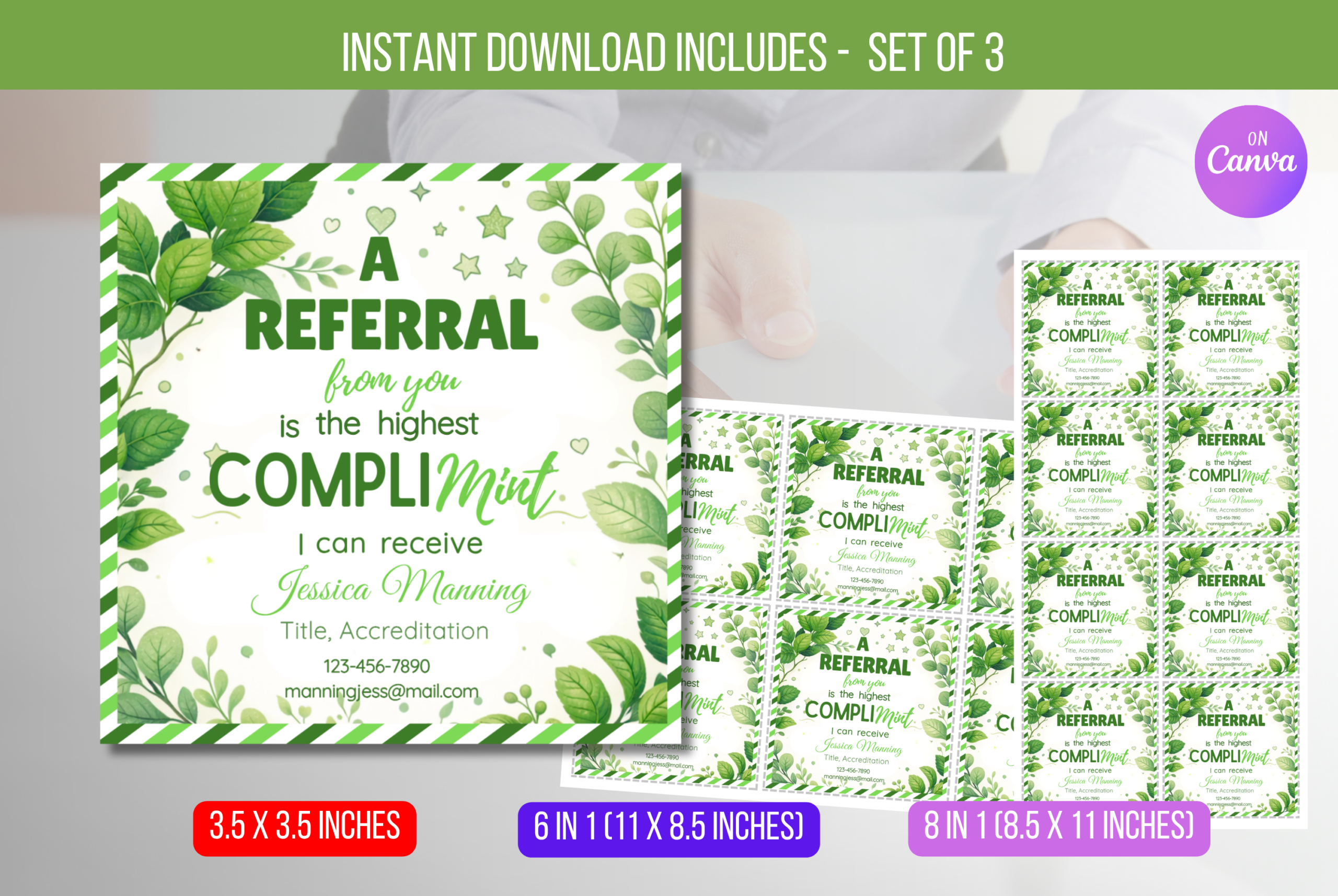 EDITABLE Referrals From You is a Compli-Mint