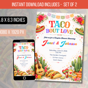 EDITABLE Taco Bout Love Couples Shower Invite