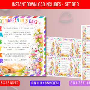 EDITABLE A Lot Can Happen In 3 Days Easter Gift Tag,