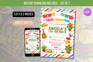 EDITABLE Taco Bout Fun Invitation