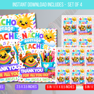 EDITABLE Nacho Average Gift Tag