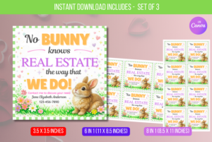 EDITABLE Bunny Real Estate Tag