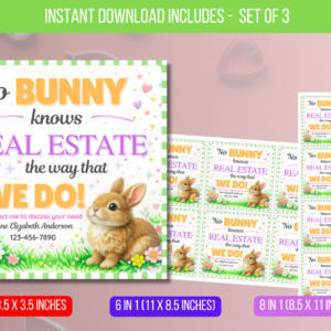 EDITABLE No Bunny Knows Real Estate Like I Do Tag