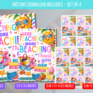 EDITABLE Less Teaching More Beaching Tag