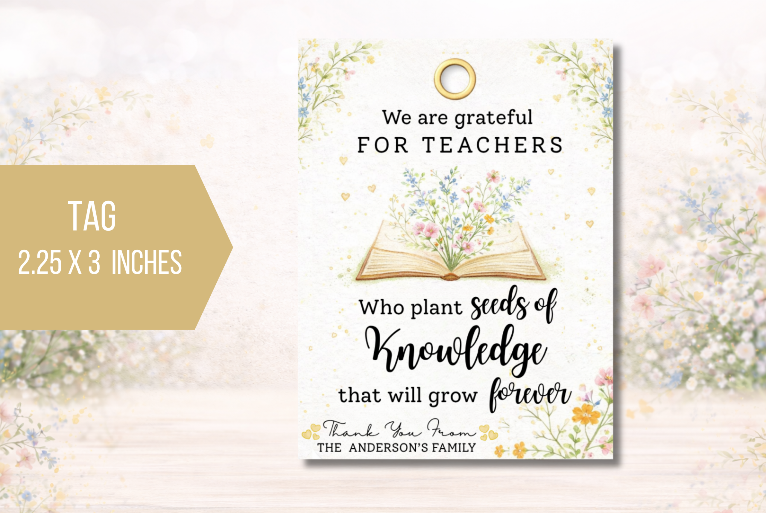EDITABLE Seeds of Knowledge Teacher Appreciation Tag