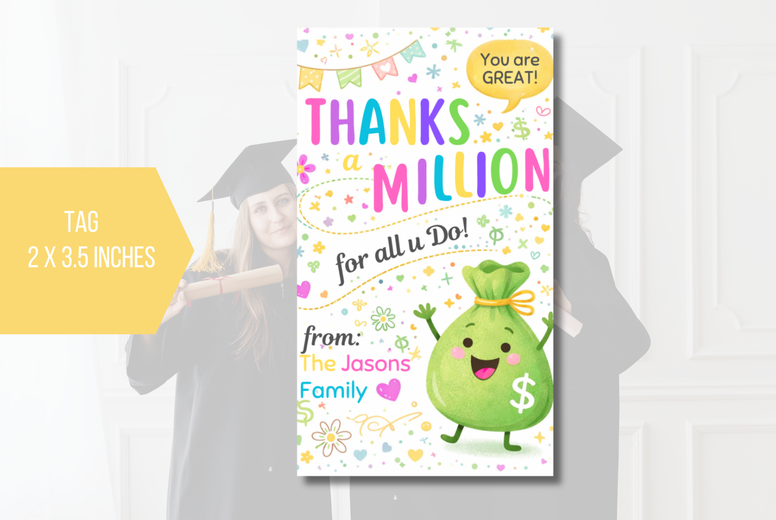 EDITABLE Thanks a Million for All You Do Tags