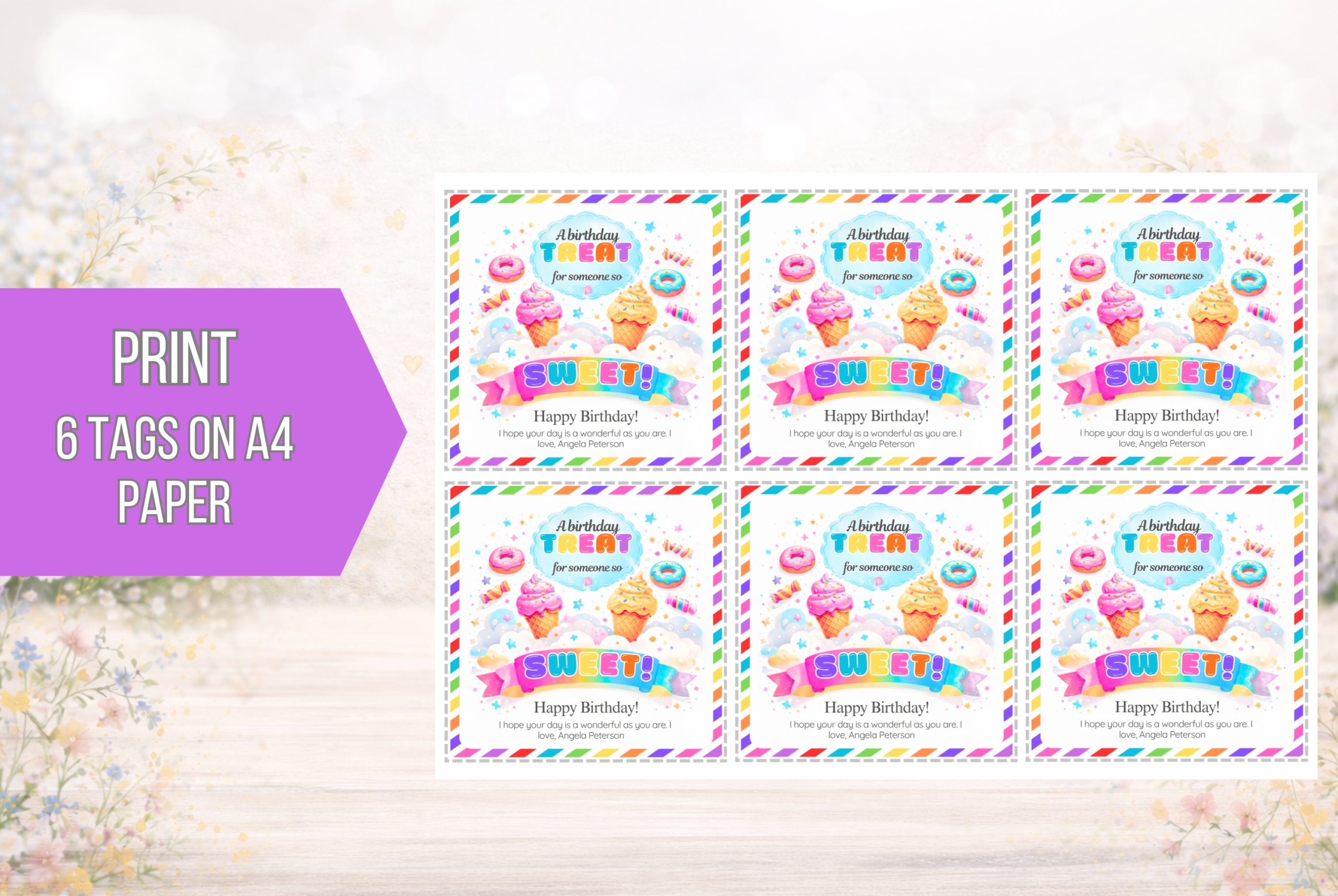 EDITABLE Birthday Treat Tags