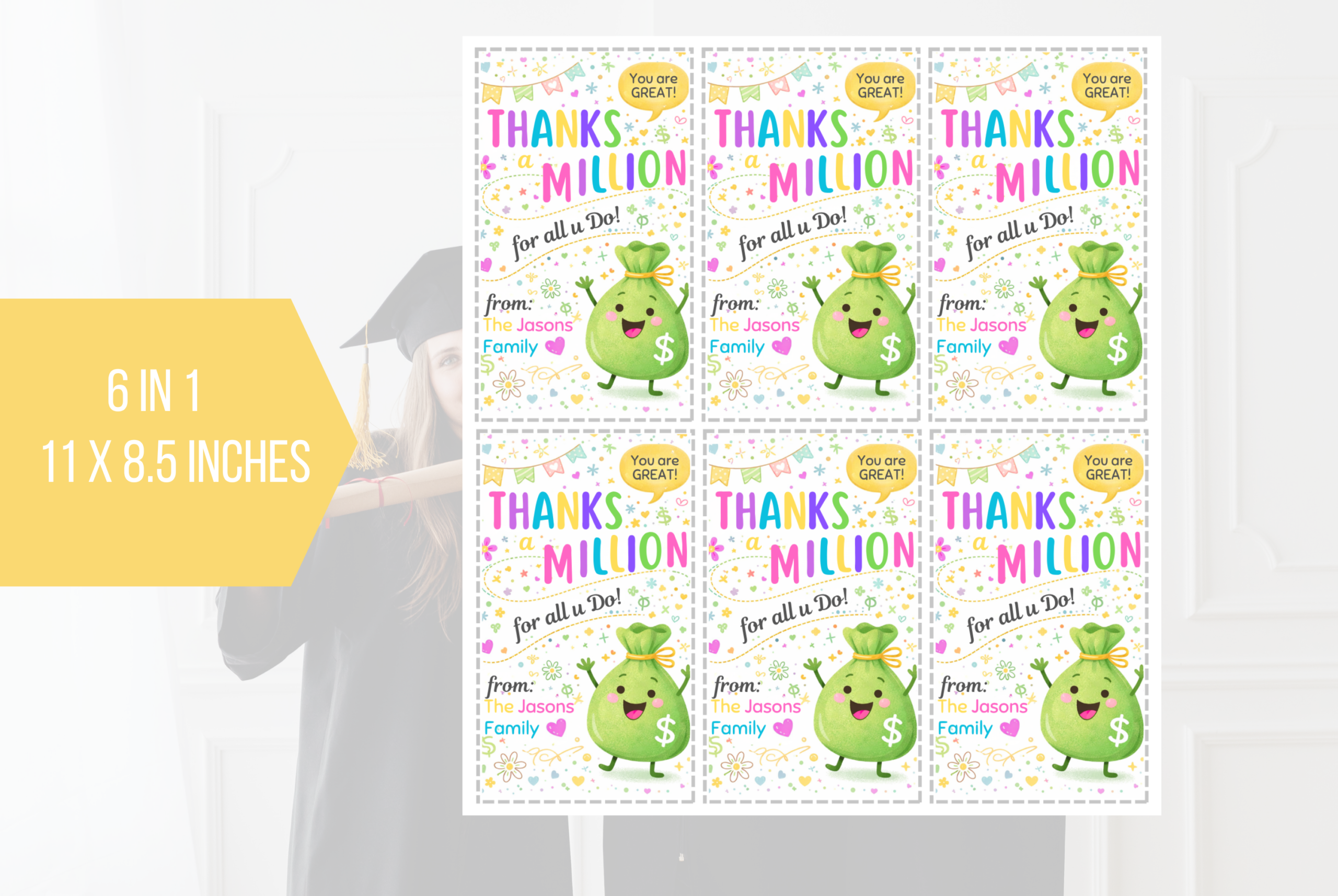 EDITABLE Thanks a Million for All You Do Tags